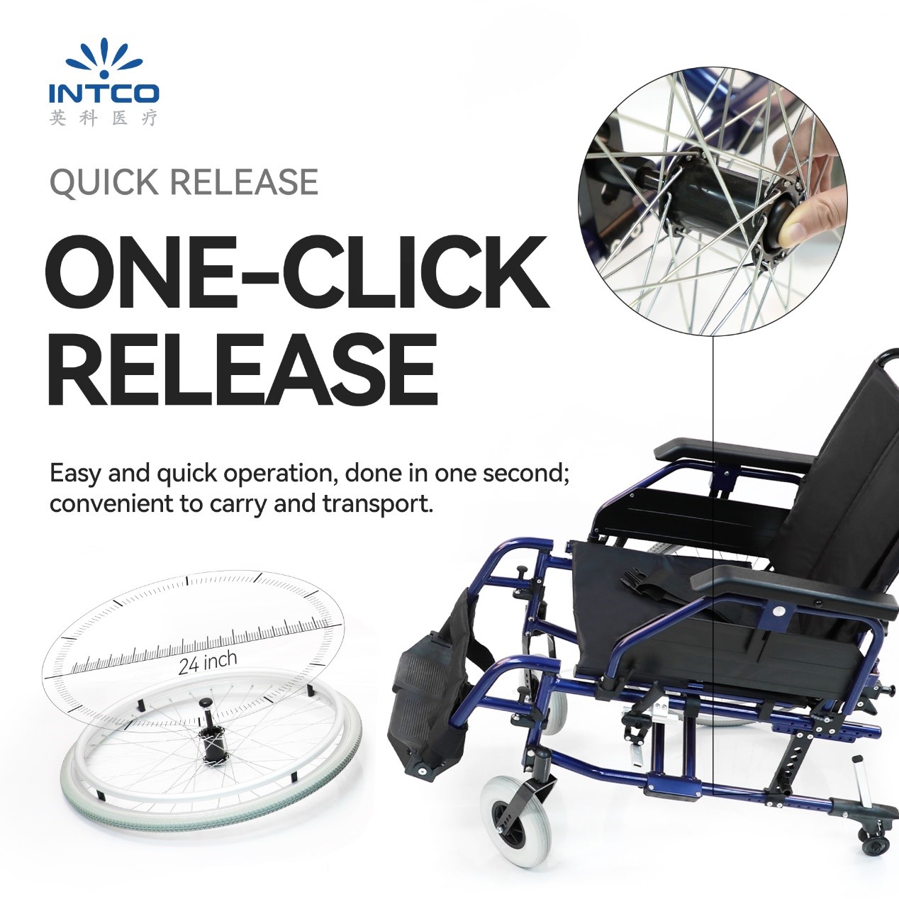 A manual wheelchair is a mobility device propelled by the user through hand rims attached to the rear wheels or by a caregiver pushing the wheelchair from behind.