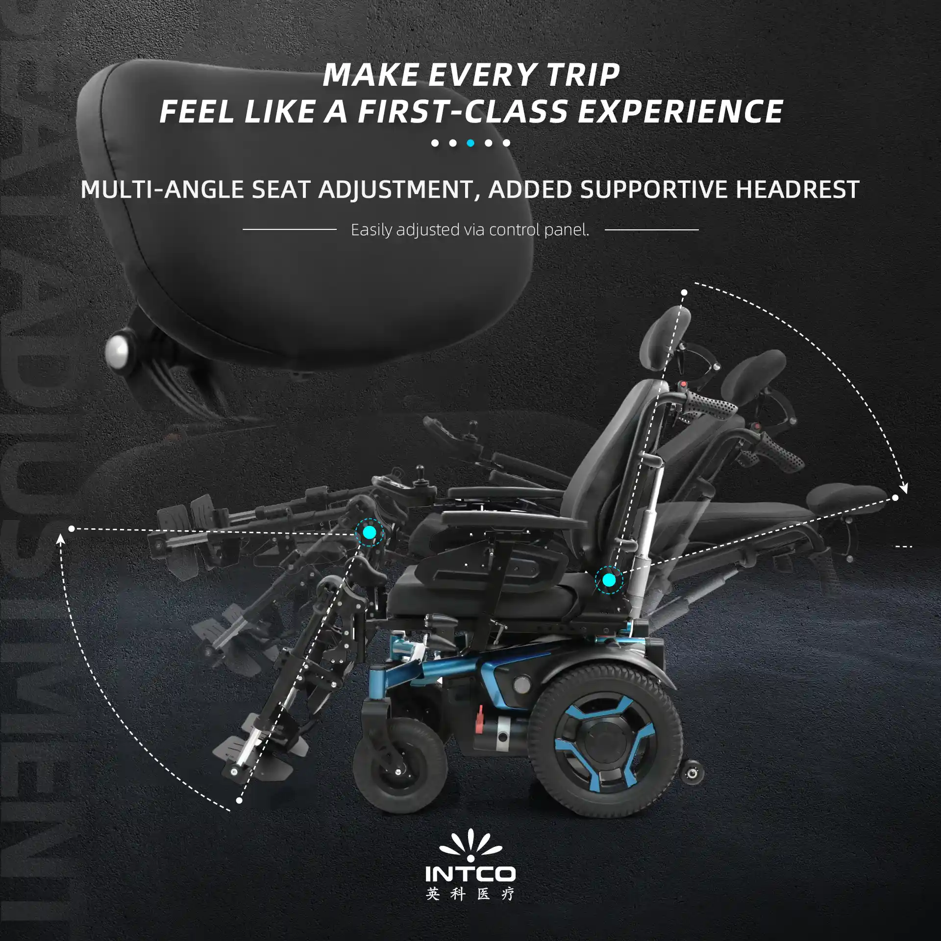 Adjustable electric wheelchair