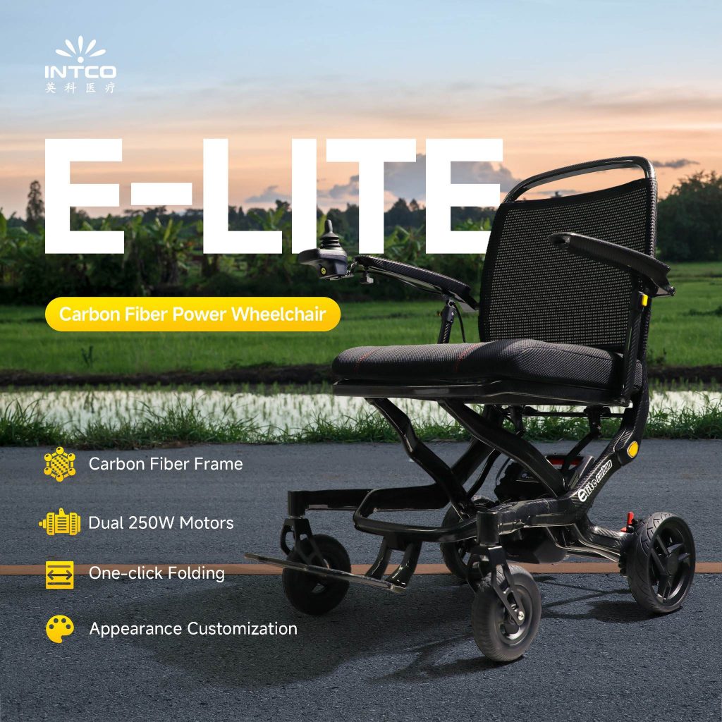 Carbon fiber wheelchair with dual motors and folding design