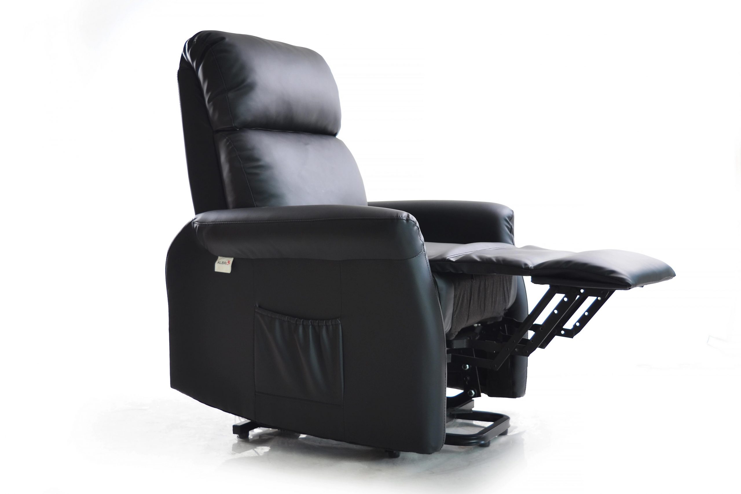 Fully Reclined Black Leather Chair