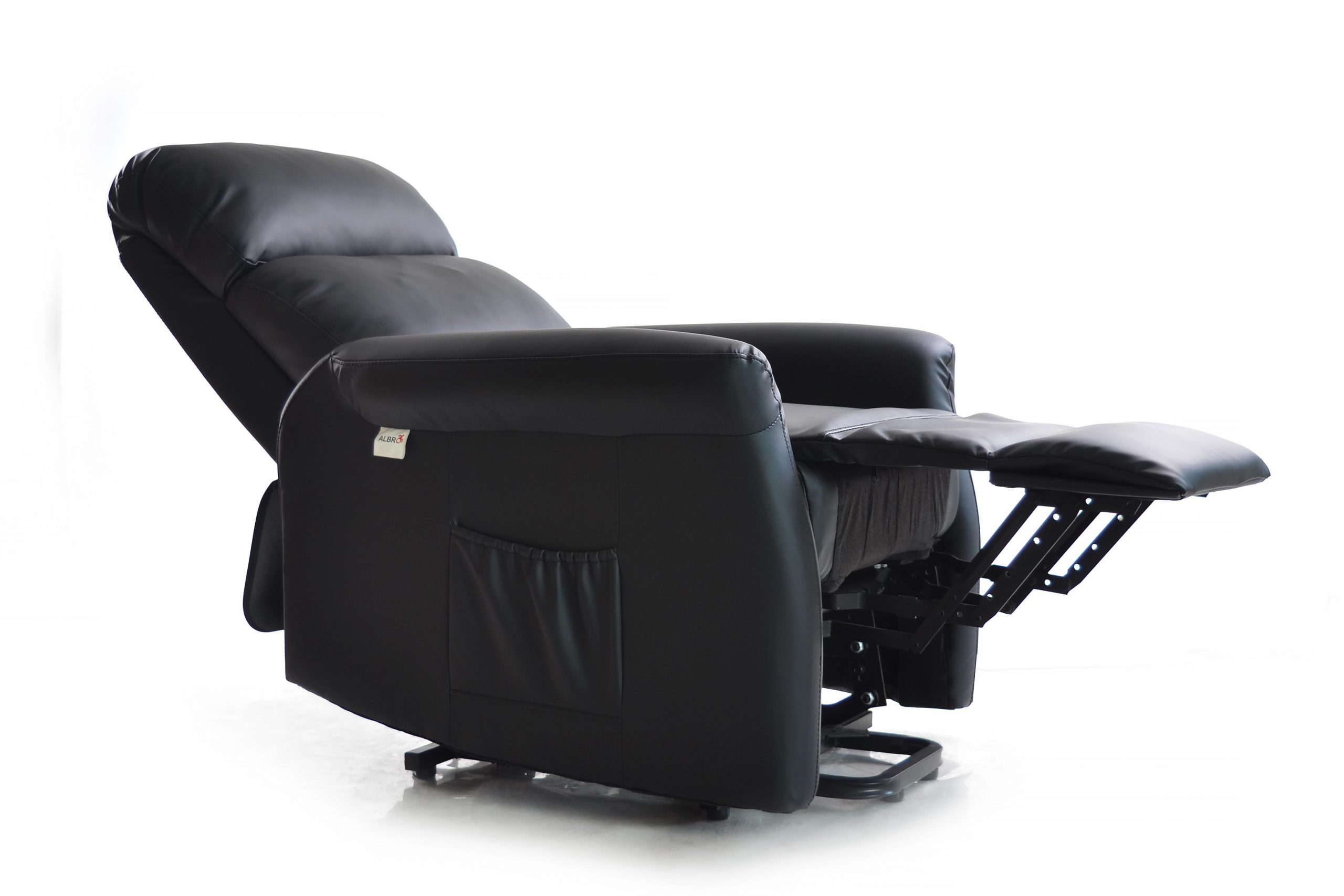 Full Recline in Black Leather Chair